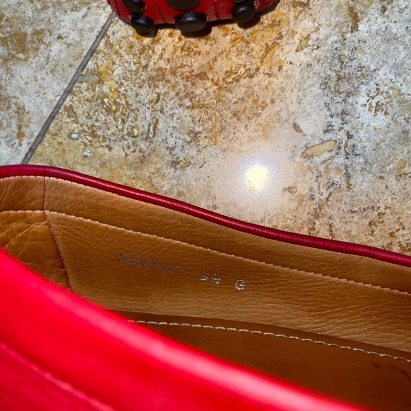 Gucci Red Leather Diamante Drive Shoes - Good Condition - Size 9.5 US main image 4